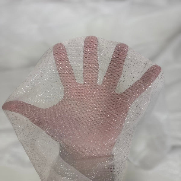 Metallic Foil Dotted Mesh Fabric