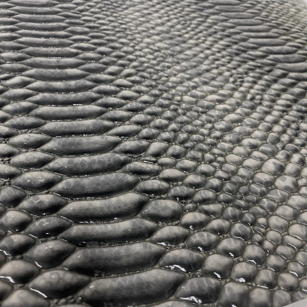 Culebra Patent 3D Embossed Snake Skin Vinyl Fabric