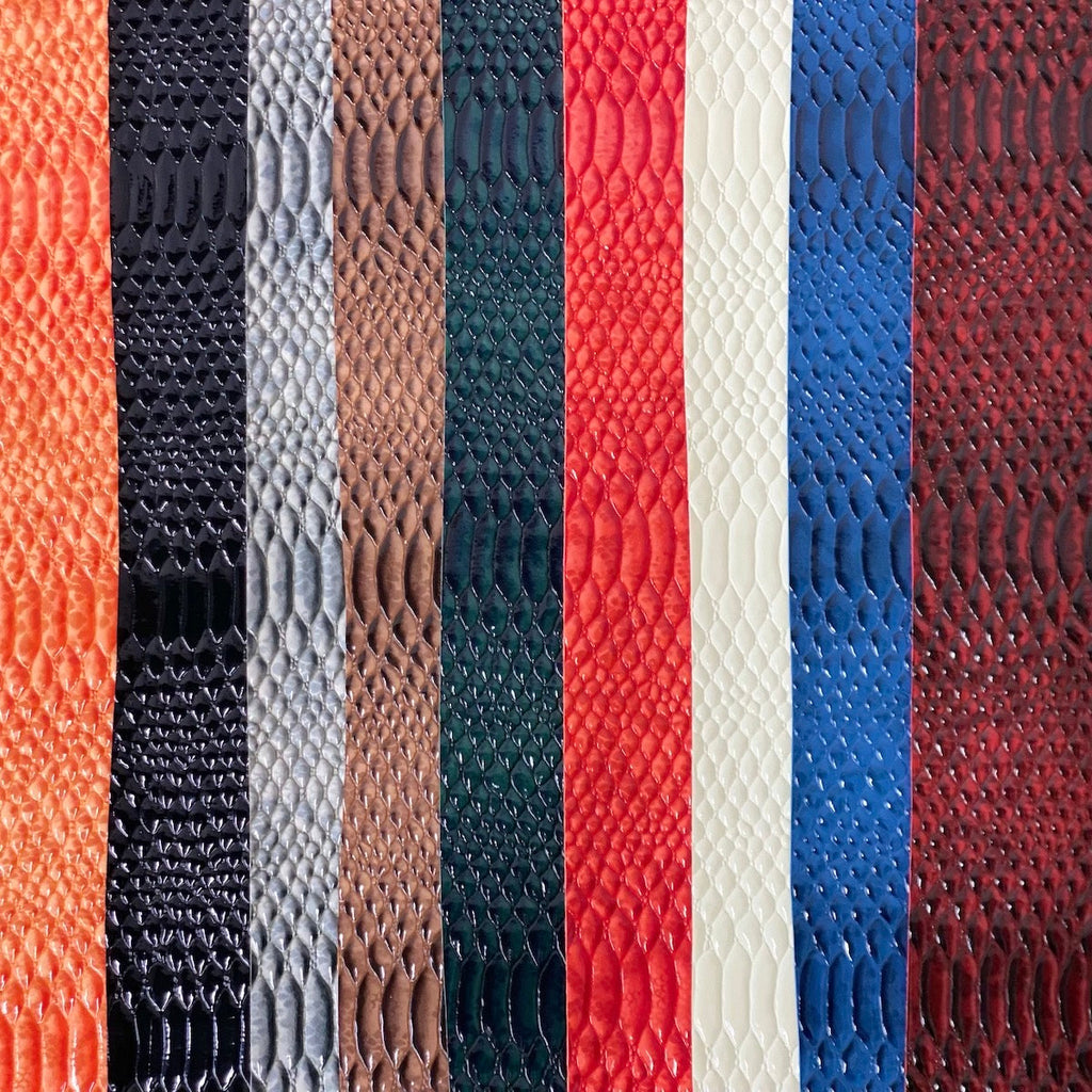 Culebra Patent 3D Embossed Snake Skin Vinyl Fabric