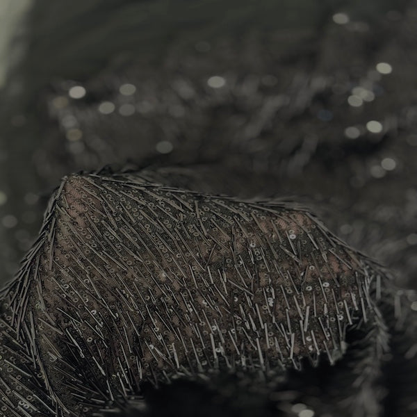 French Fringe Stretch Sequins Fabric
