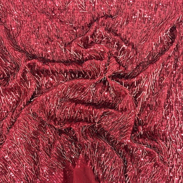 French Fringe Stretch Sequins Fabric