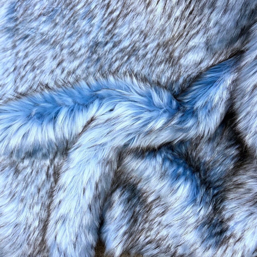 Husky Print Long Pile Shaggy Faux Fur Fabric