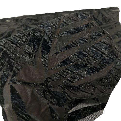Palm Tree Floral Burnout Stretch Velvet Spandex Fabric