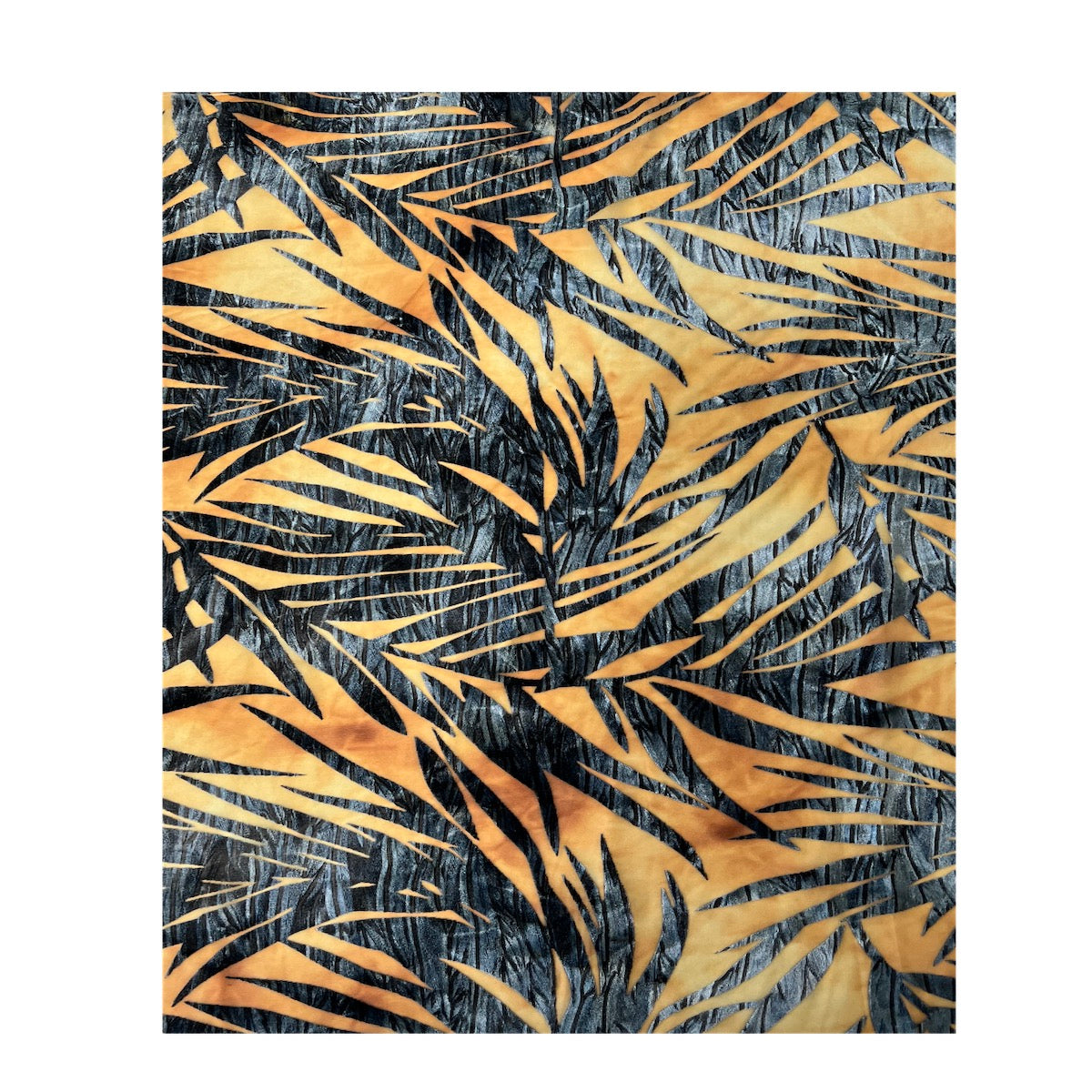 Palm Tree Floral Burnout Stretch Velvet Spandex Fabric