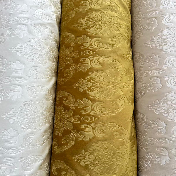 Damask Embossed Velvet Upholstery Drapery Fabric