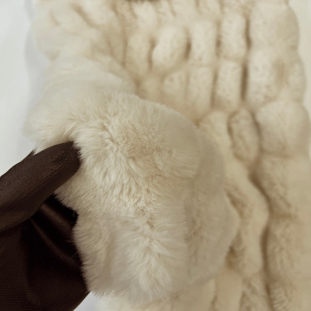 Ruched Chinchilla Stretch Faux Fur Fabric