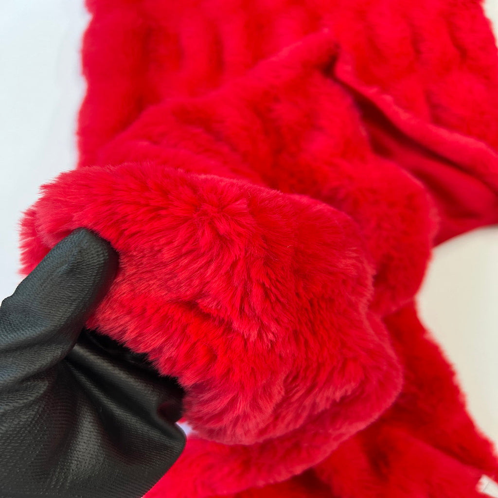 Ruched Chinchilla Stretch Faux Fur Fabric