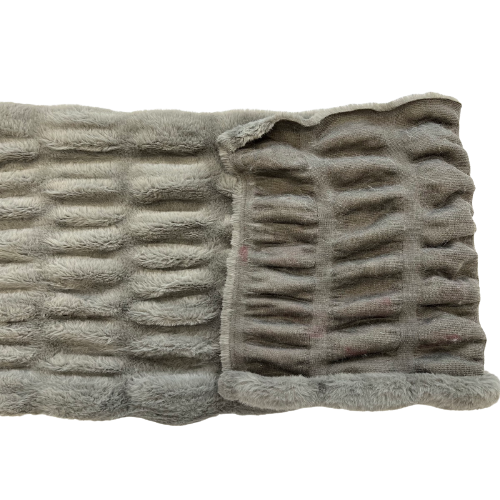 Ruched Chinchilla Stretch Faux Fur Fabric