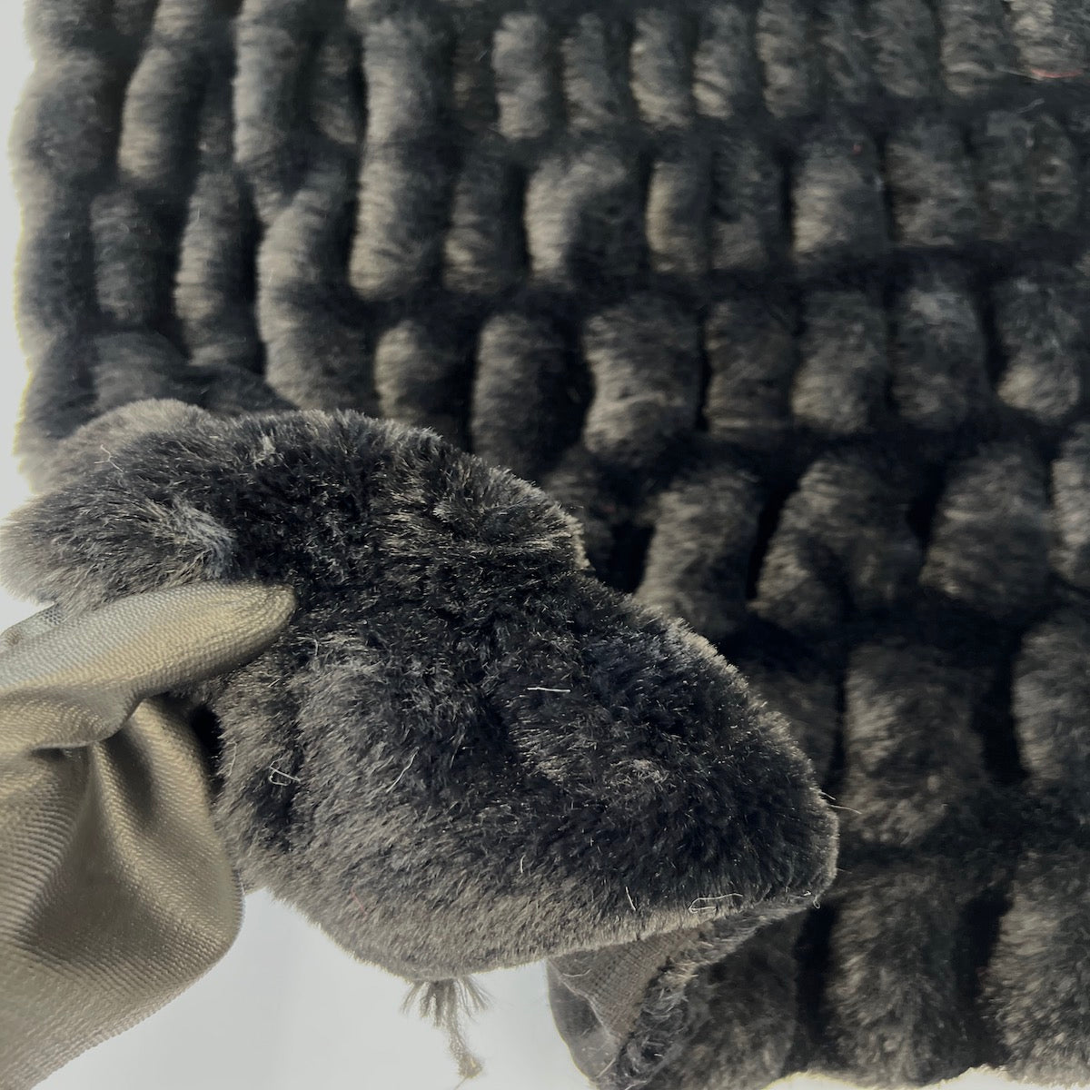 Ruched Chinchilla Stretch Faux Fur Fabric