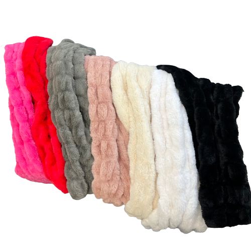 Ruched Chinchilla Stretch Faux Fur Fabric