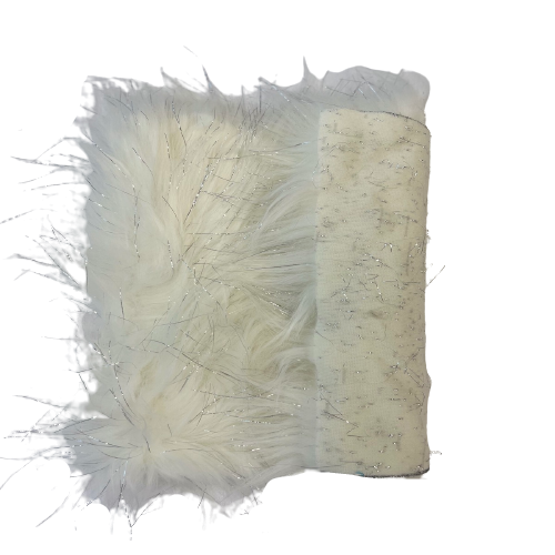 Tinsel Sparkle Glitter Long Pile Shaggy Faux Fur Fabric