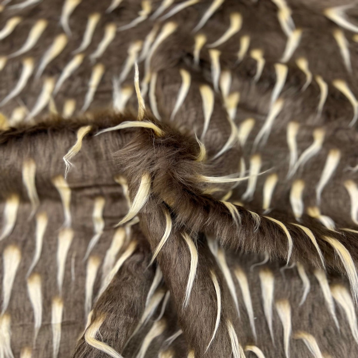 Two Tone Spike Shaggy Faux Fur Fabric