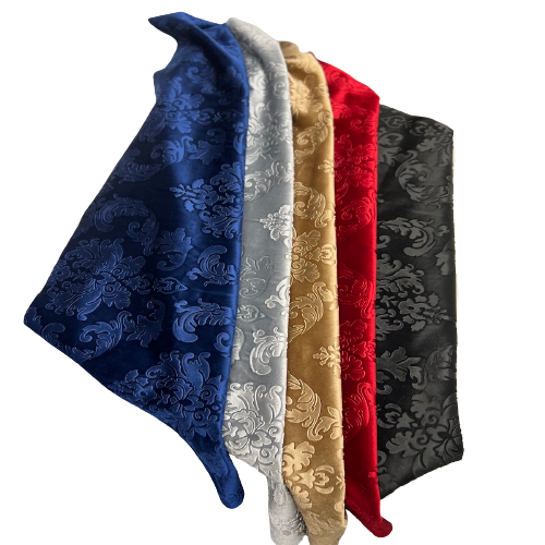 Damask Embossed Velvet Upholstery Drapery Fabric