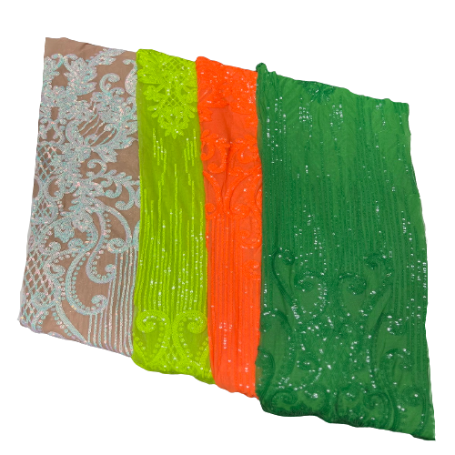 Alta Striped Damask Stretch Sequins Fabric