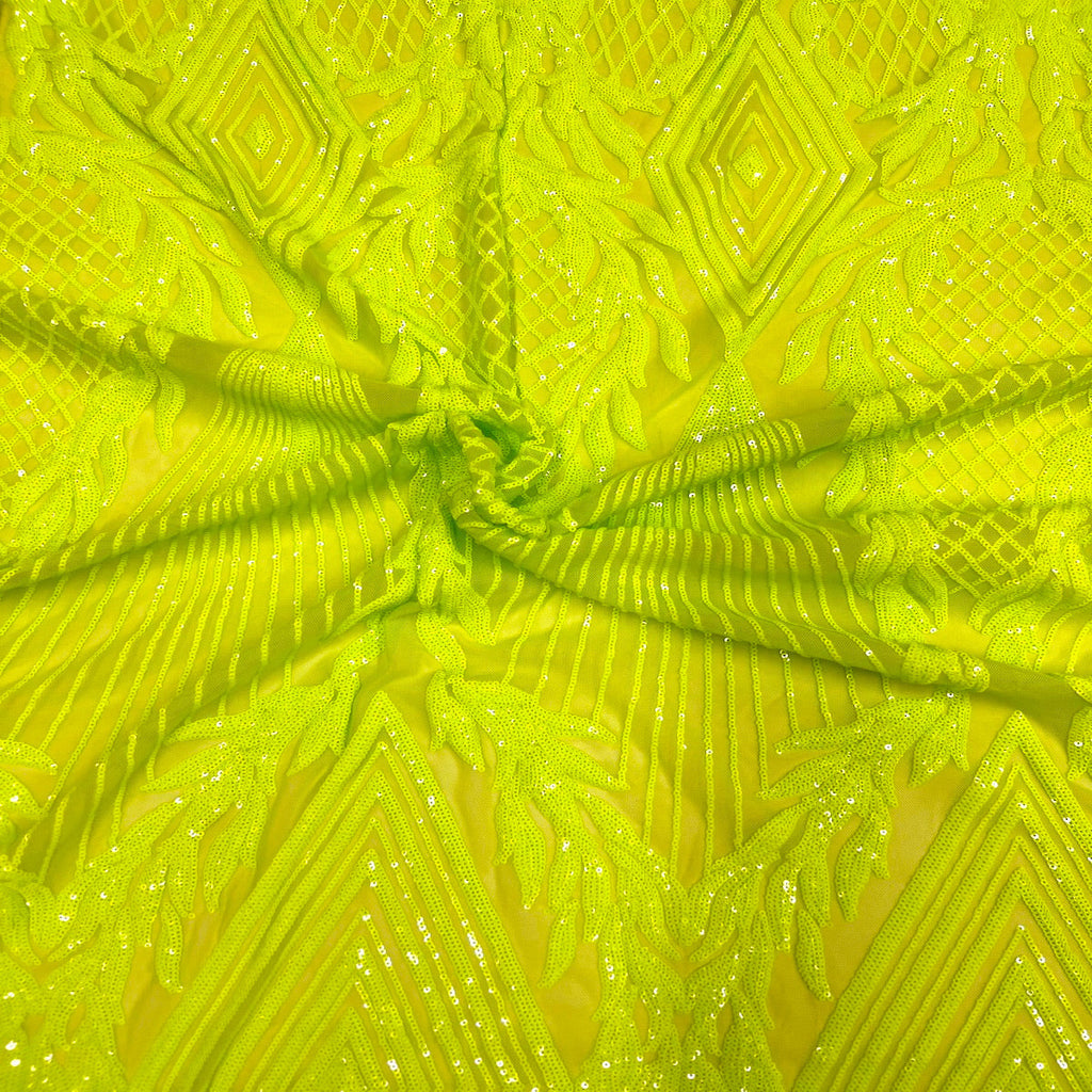 Alpica Geometric Stretch Sequins Fabric
