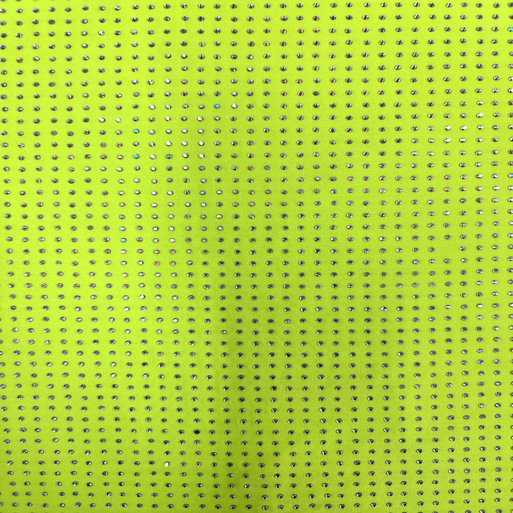 Iridescent AB Rhinestone Spandex Fabric