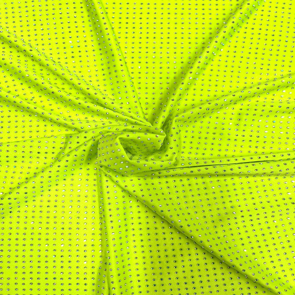 Iridescent AB Rhinestone Spandex Fabric