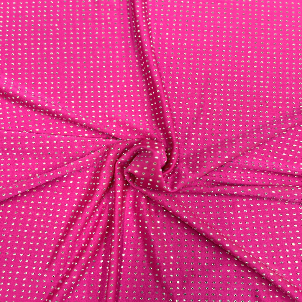 Iridescent AB Rhinestone Spandex Fabric