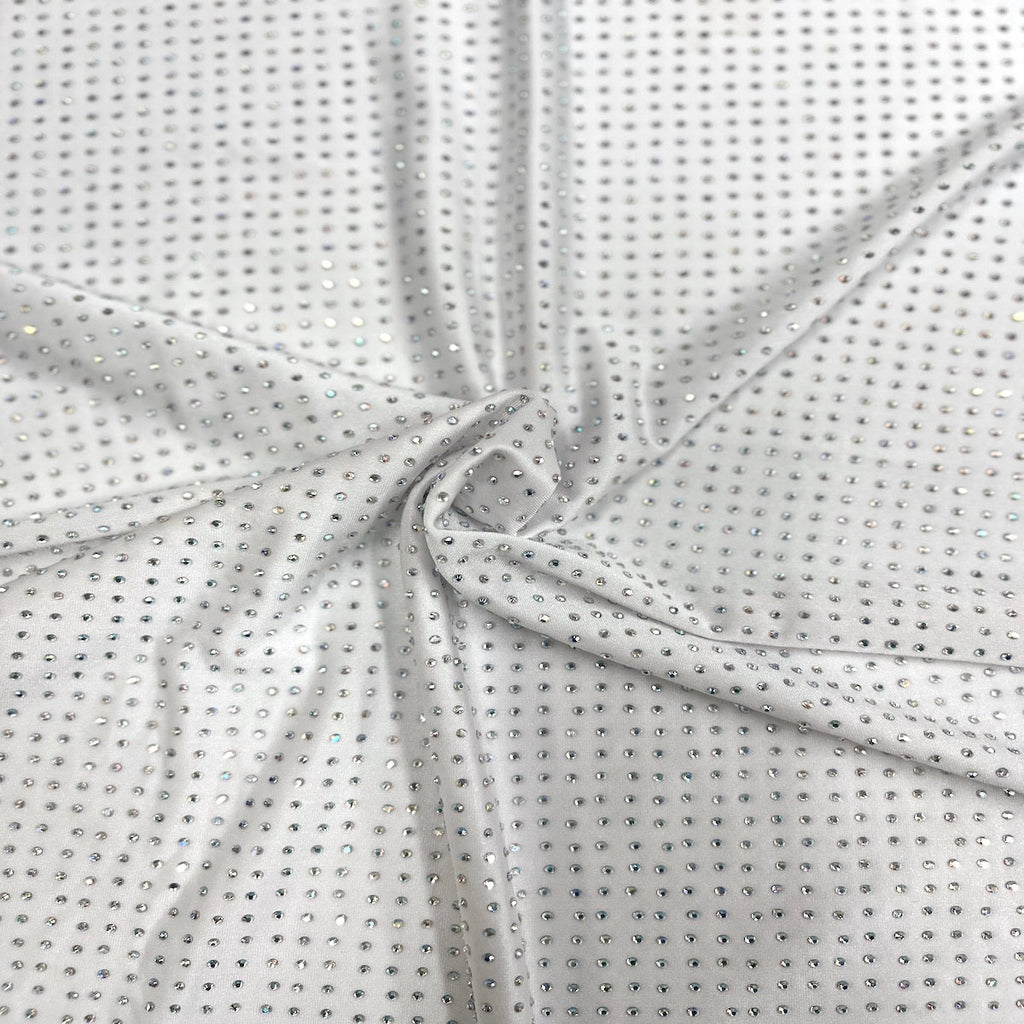 Iridescent AB Rhinestone Spandex Fabric