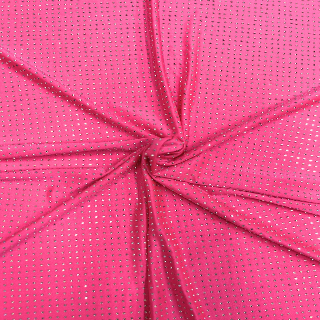 Iridescent AB Rhinestone Spandex Fabric