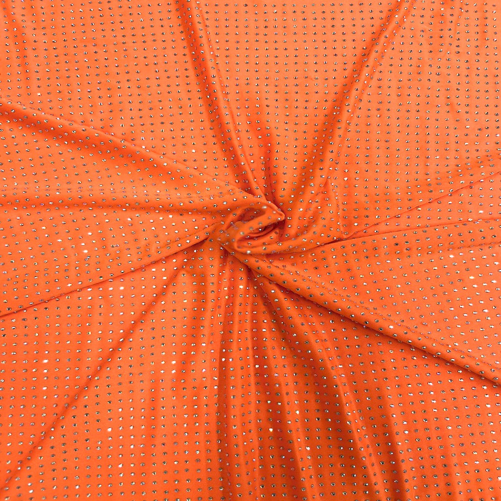 Iridescent AB Rhinestone Spandex Fabric