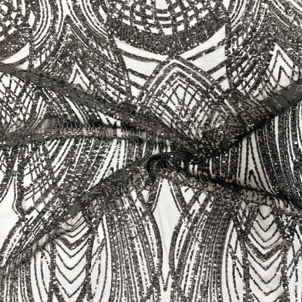 Selena Wave Stretch Sequins Fabric