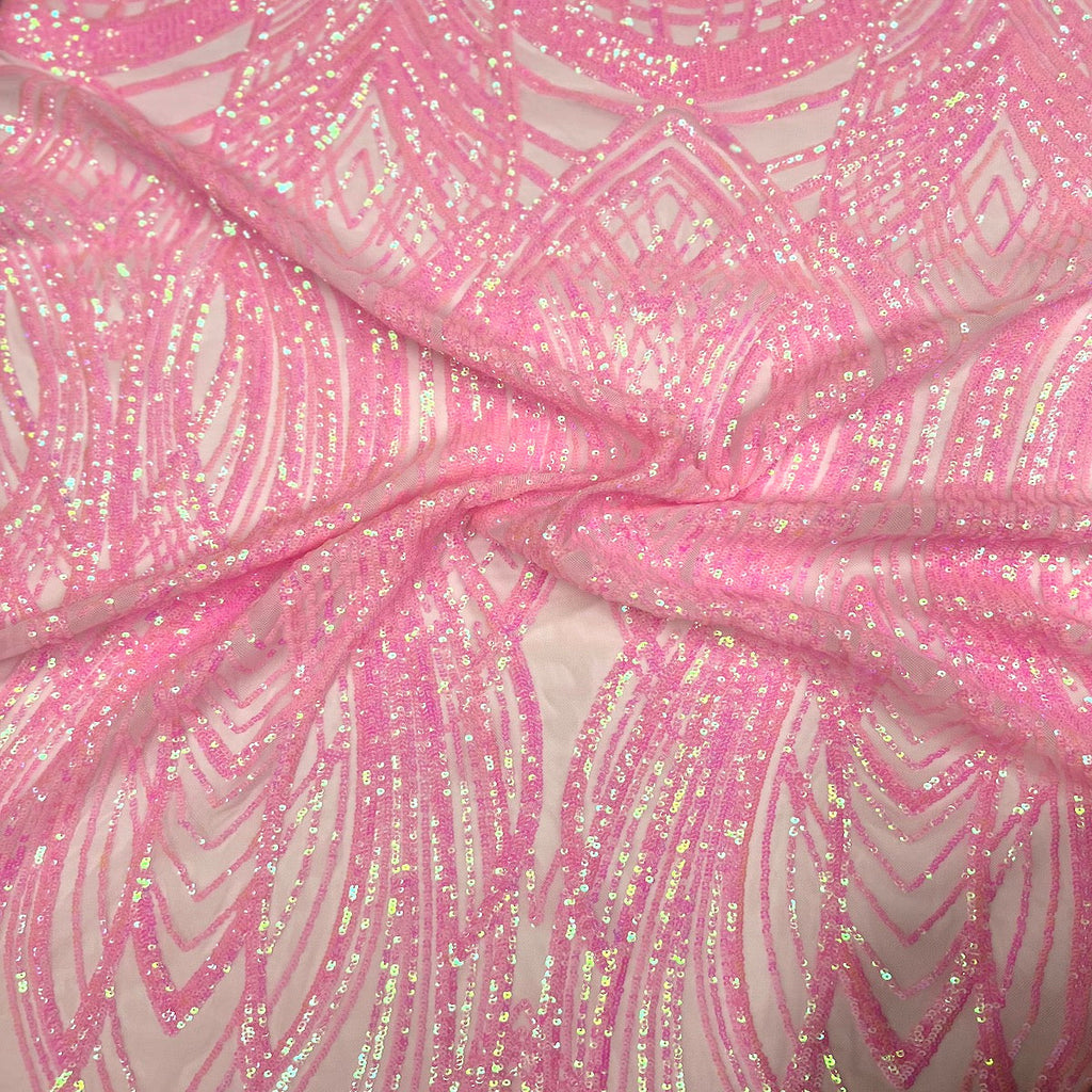 Selena Wave Stretch Sequins Fabric