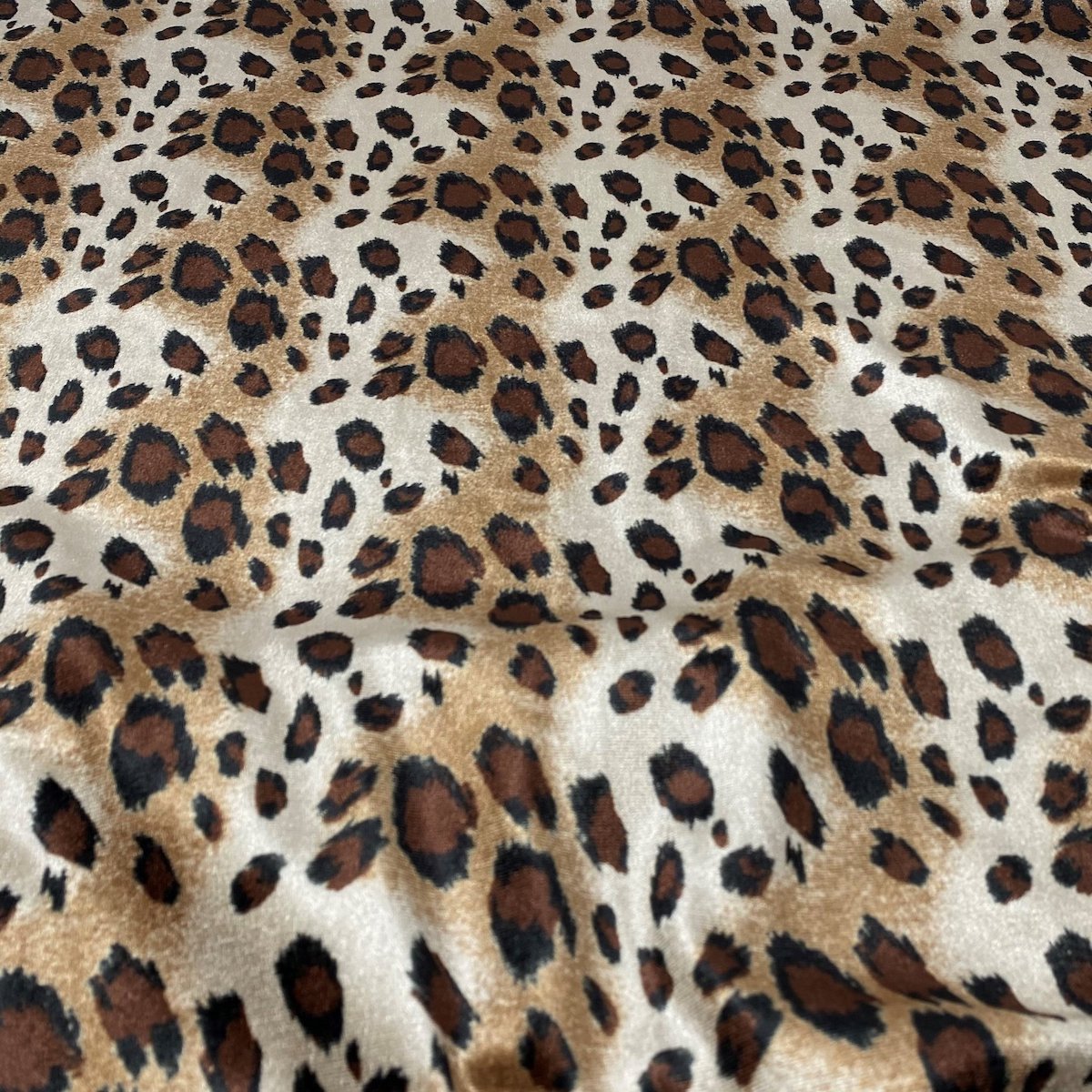 Leopard Print Stretch Velvet Fabric