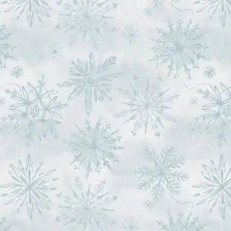 Ice Snowfall Cotton Wideback Fabric per yard