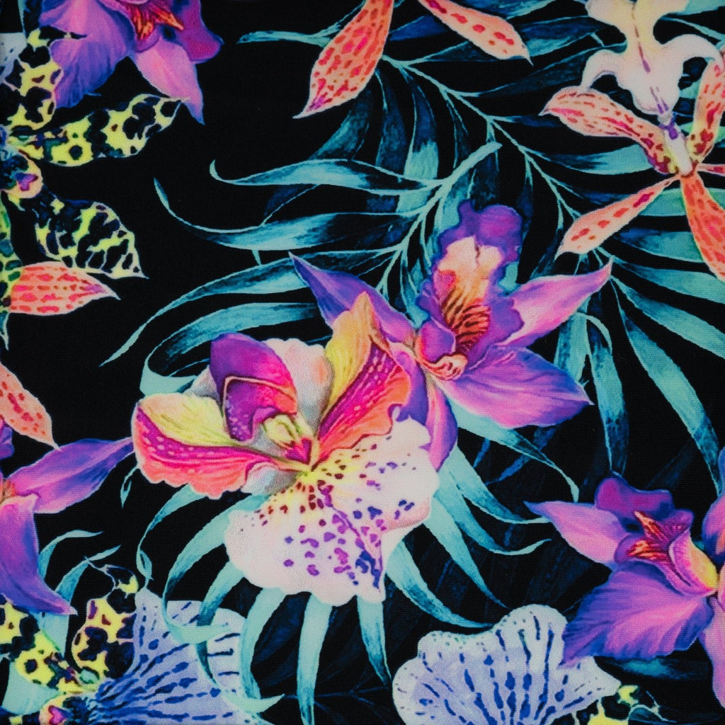 Irises and Palm Fronds Printed Spandex Fabric | CDW