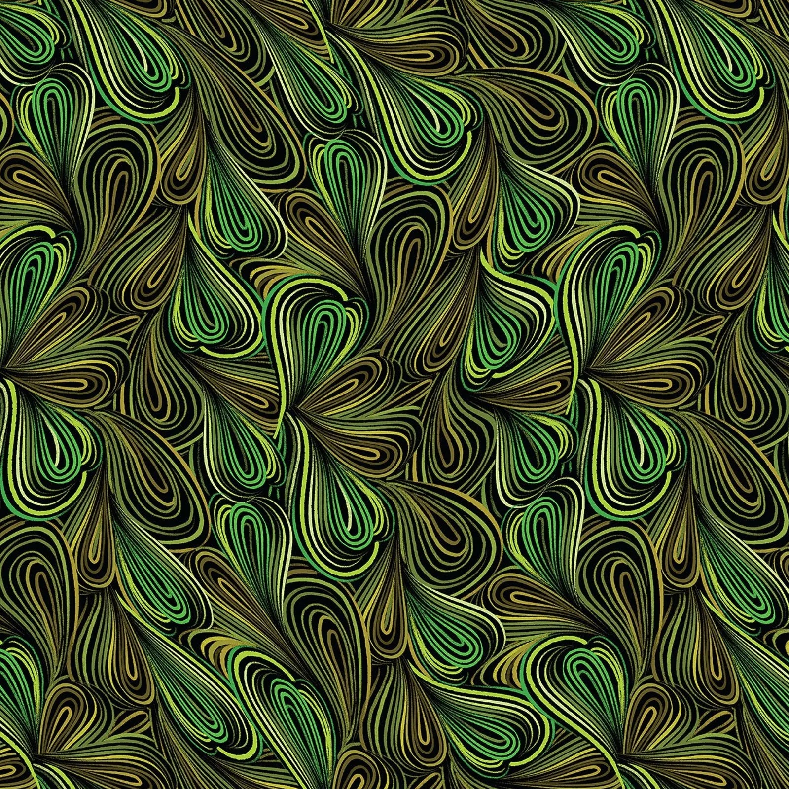 Green Color Flow Cotton Wideback Fabric per yard