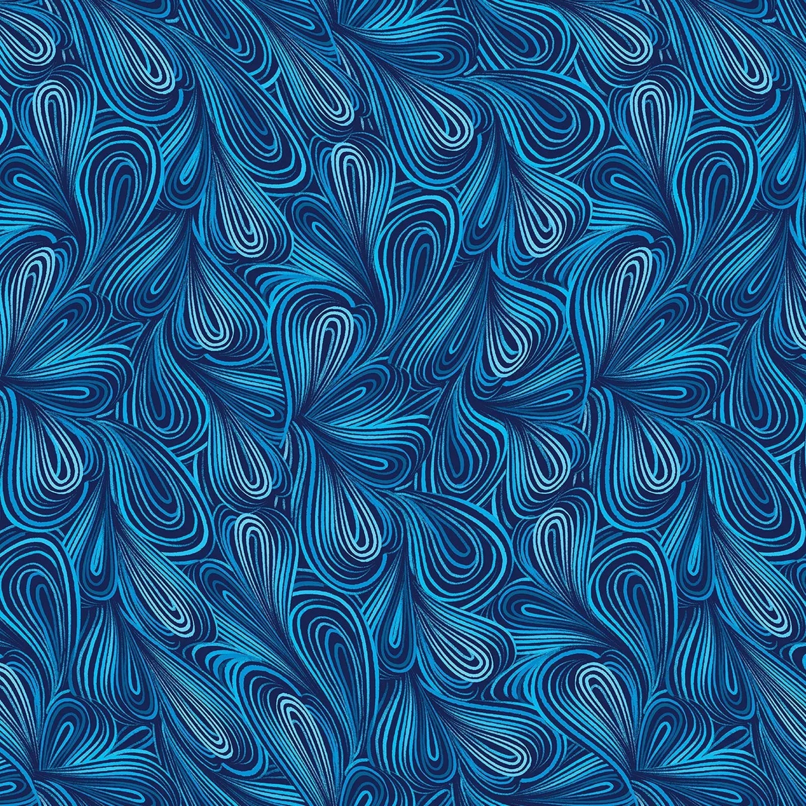 Blue Turquoise Color Flow Cotton Wideback Fabric Per Yard