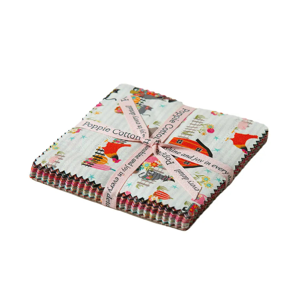 Kitty Loves Candy Poppie Cotton 5" Squares