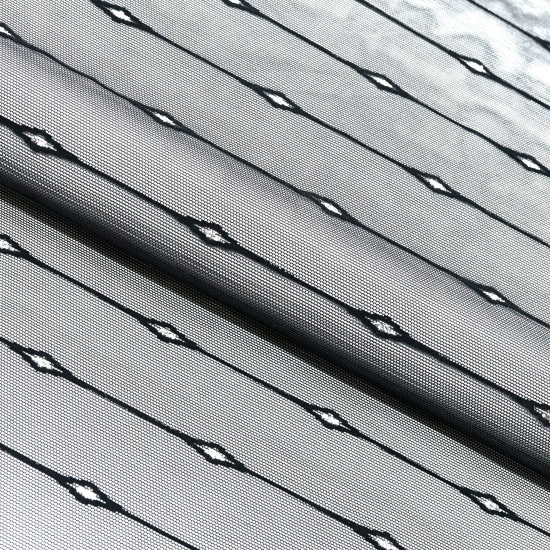 Linear Flocked Stretch Mesh Fabric | CDW