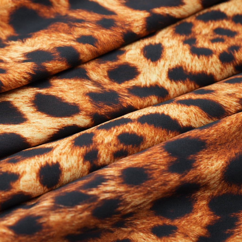 Leopard Spotted Safari Printed Spandex Fabric | CDW