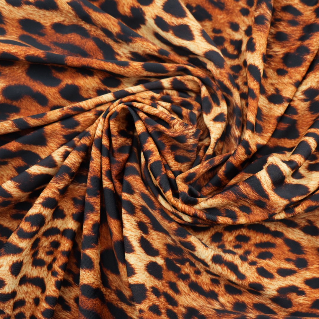 Leopard Spotted Safari Printed Spandex Fabric | CDW