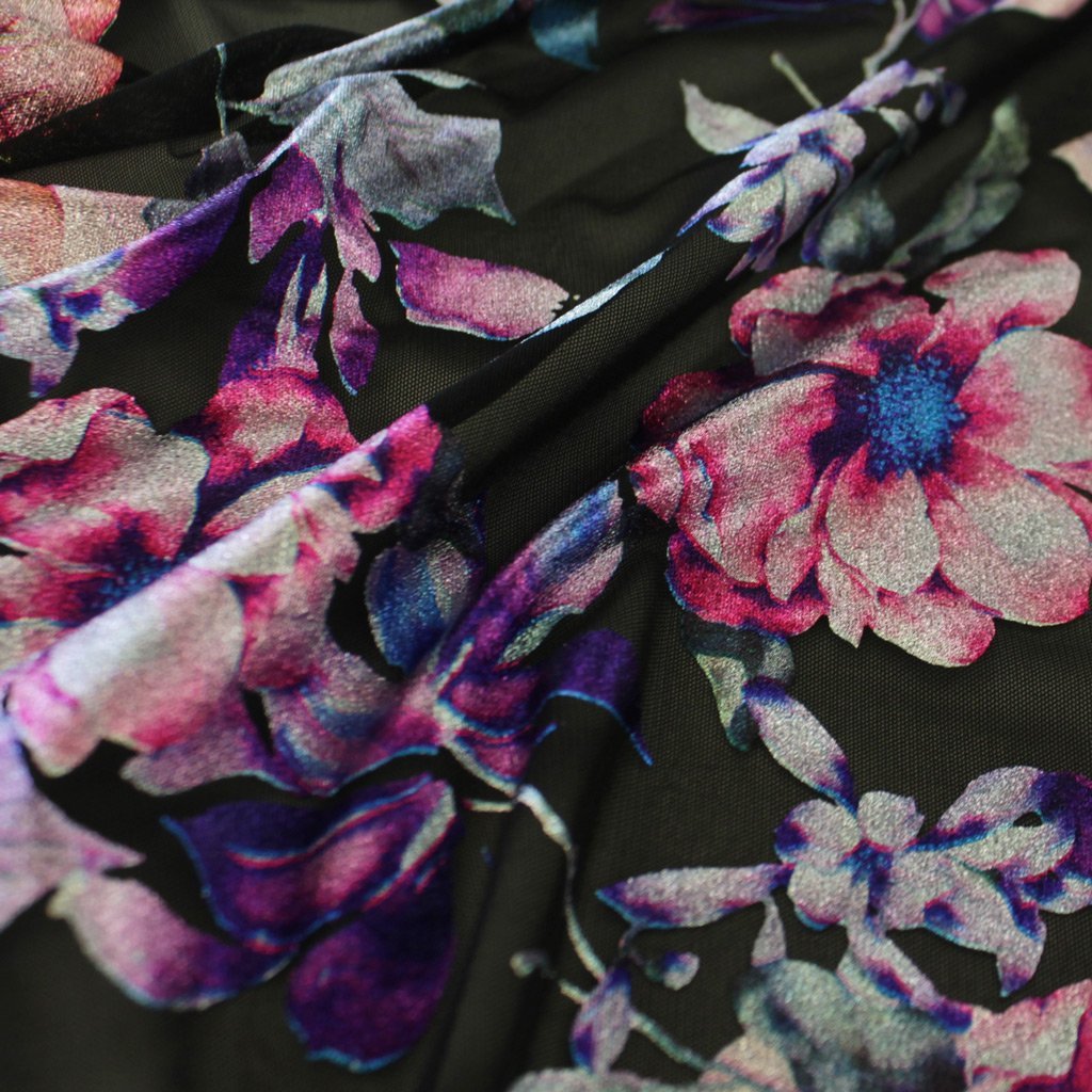 Lolita Foil Printed Stretch Mesh Fabric | CDW