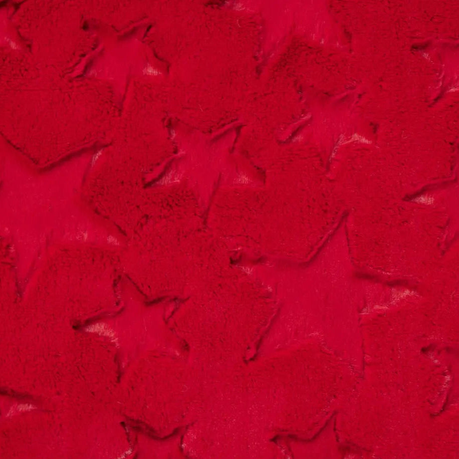 Luxe Cuddle Stars Cardinal Fabric per yard