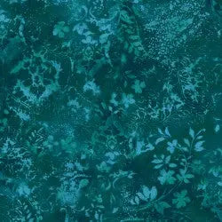 Green Teal Vintage Damask Cotton Wideback Fabric per yard