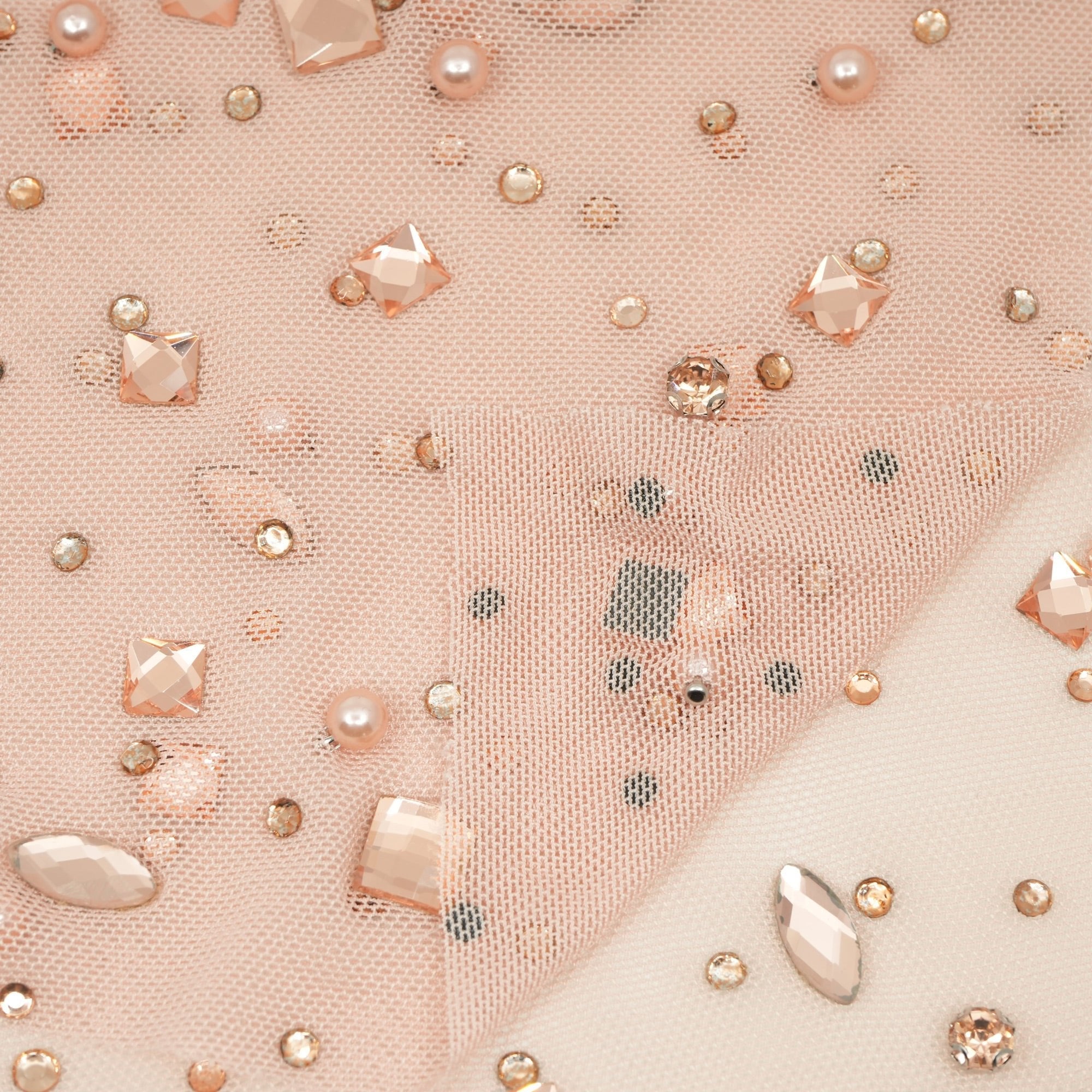Brilliance Beaded with Rhinestone Stretch Mesh Fabric | CDW