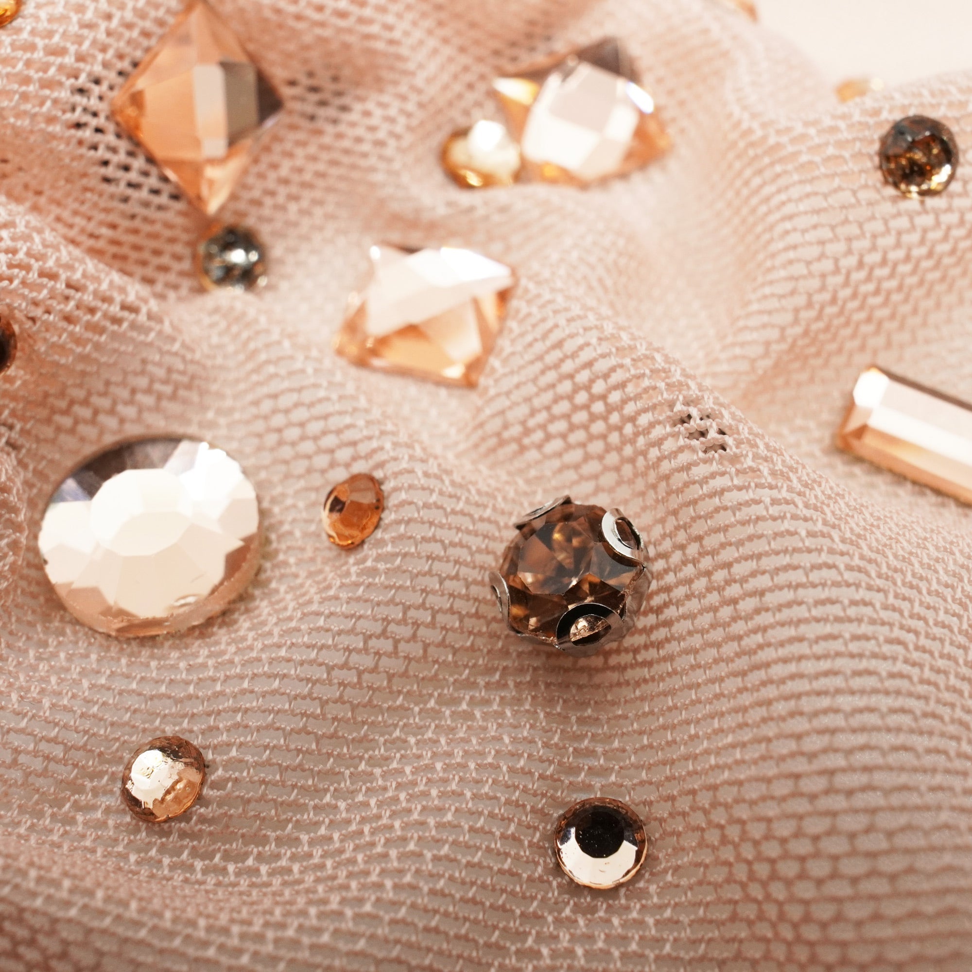 Brilliance Beaded with Rhinestone Stretch Mesh Fabric | CDW