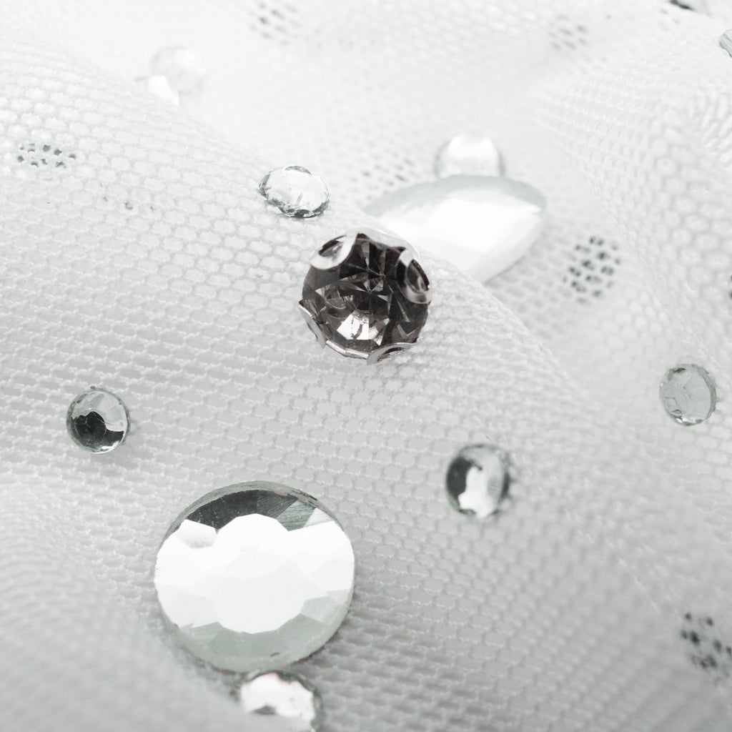 Brilliance Beaded with Rhinestone Stretch Mesh Fabric | CDW