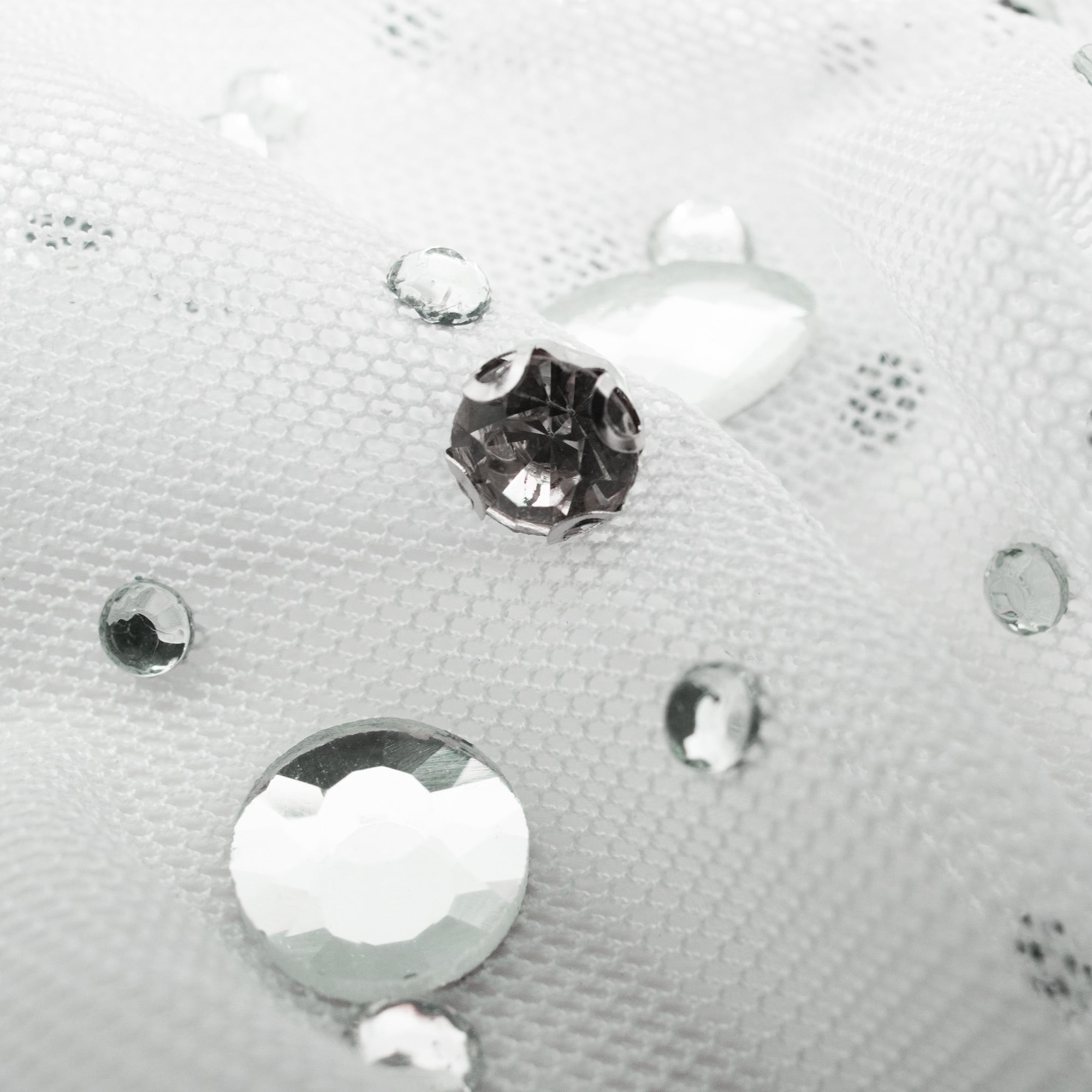 Brilliance Beaded with Rhinestone Stretch Mesh Fabric | CDW