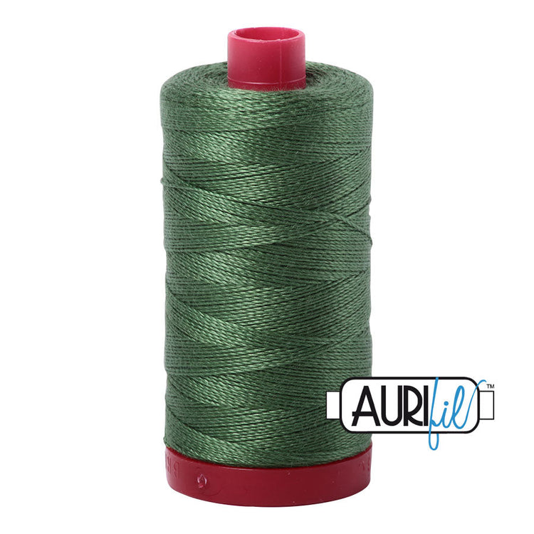 2890 Very Dark Grass Green Aurifil Cotton 12 WT Large Spool