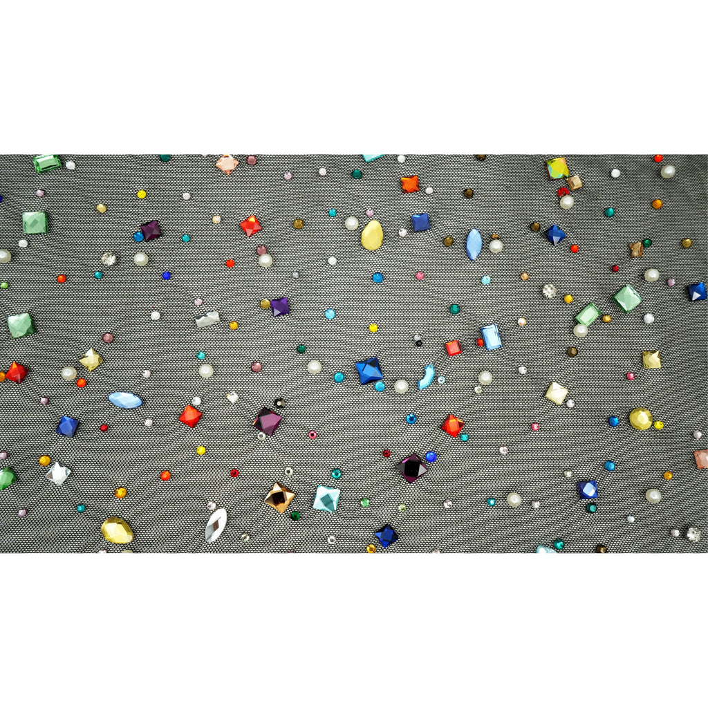 Brilliance Beaded with Rhinestone Stretch Mesh Fabric | CDW