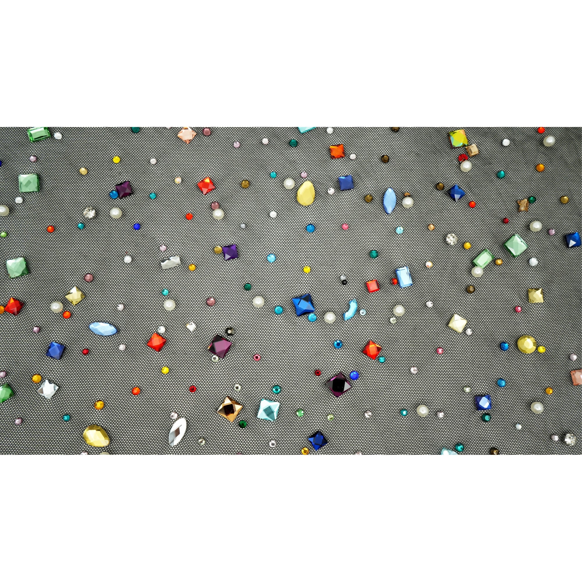Brilliance Beaded with Rhinestone Stretch Mesh Fabric | CDW