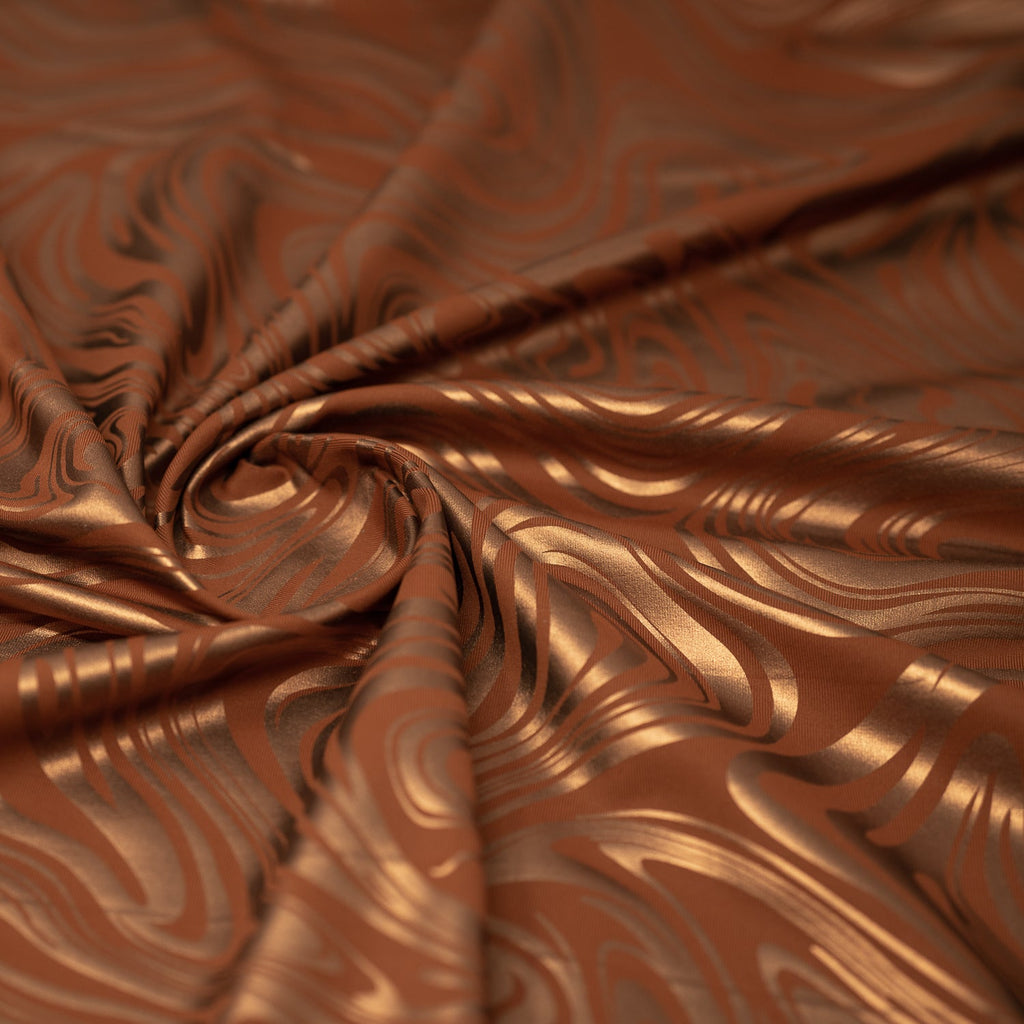 Marble Foil Printed Nylon Spandex Superflex Fabric | CDW