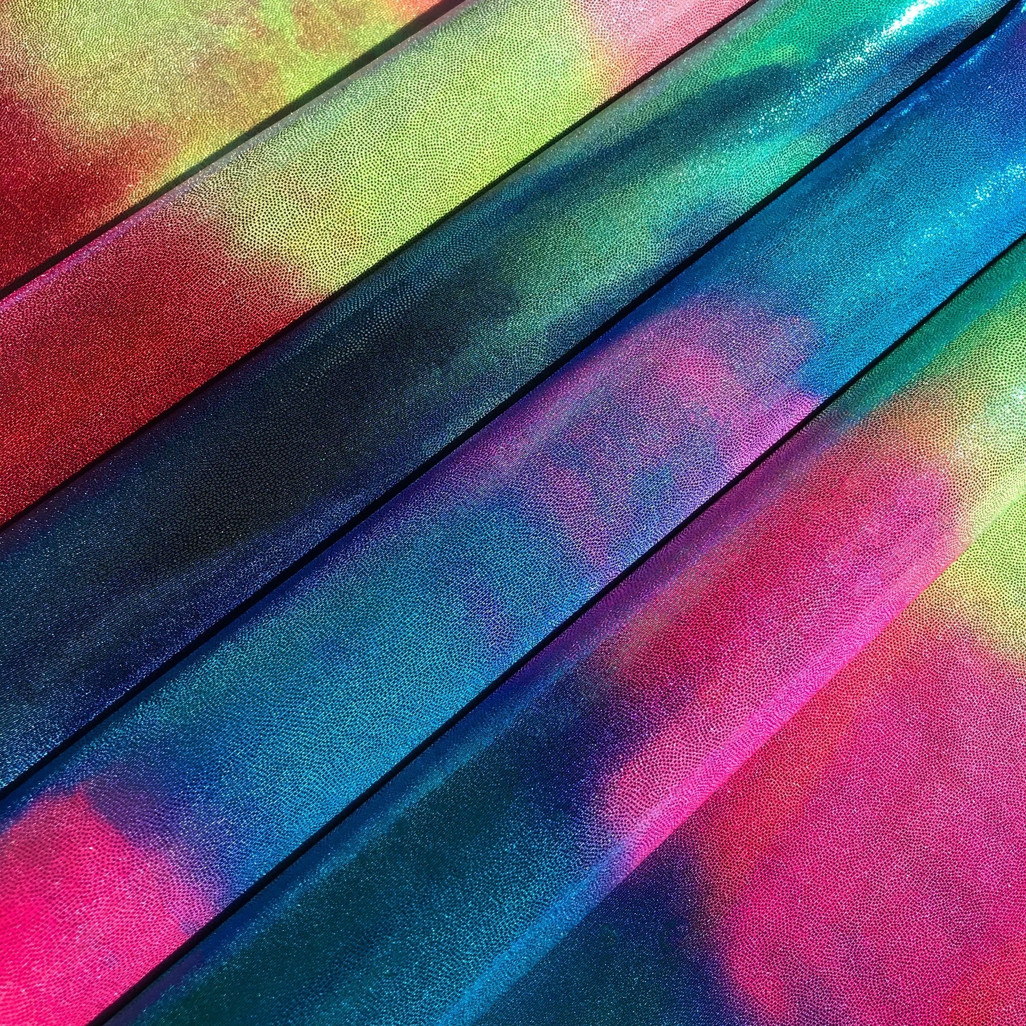 Midnight Blue Tie Dyed Foiled Spandex Fabric | CDW
