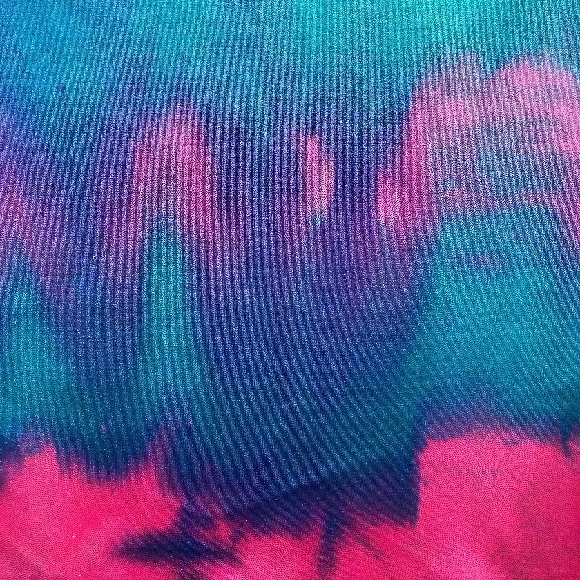 Midnight Blue Tie Dyed Foiled Spandex Fabric | CDW