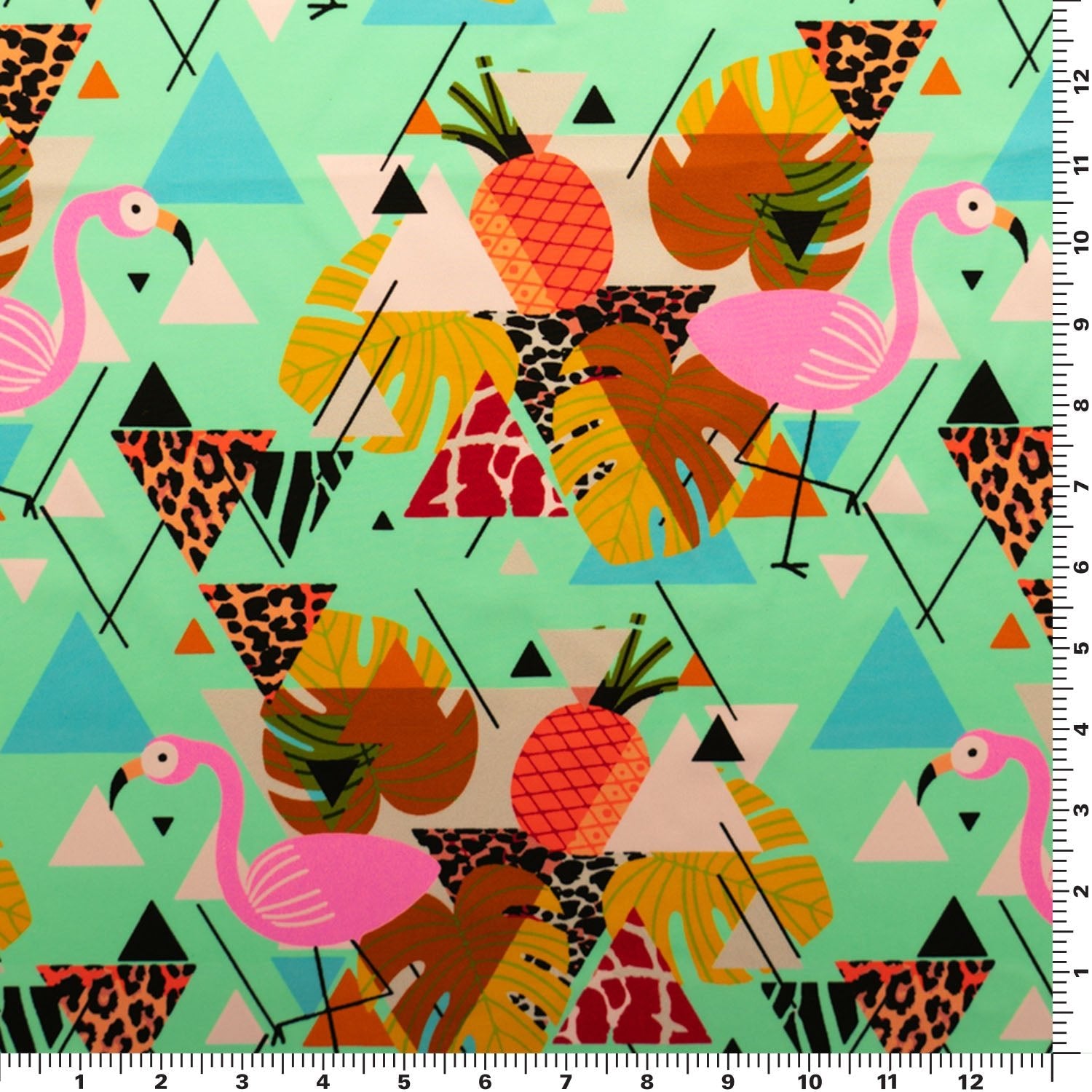 Modern Lawn Flamingo Printed Spandex Fabric | CDW